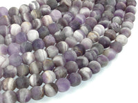 Matte Amethyst Beads, Matte Dog Tooth Amethyst, Round, 8mm-RainbowBeads