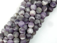 Matte Amethyst Beads, Matte Dog Tooth Amethyst, Round, 8mm-RainbowBeads