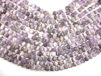 Matte Amethyst Beads, Matte Dog Tooth Amethyst, Round, 8mm-RainbowBeads