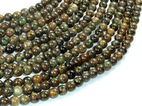 Orange Dendritic Jade Beads, 6mm Round Beads-RainbowBeads