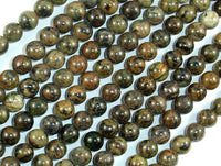 Orange Dendritic Jade Beads, 6mm Round Beads-RainbowBeads