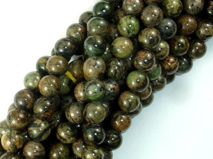Orange Dendritic Jade Beads, 8mm Round Beads-RainbowBeads