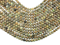 Orange Dendritic Jade Beads, 8mm Round Beads-RainbowBeads