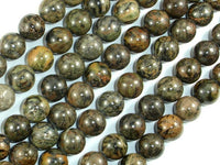 Orange Dendritic Jade Beads, 10mm Round Beads-RainbowBeads