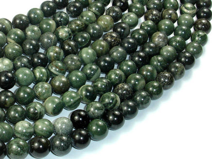 Green Rhodonite Beads, 8mm Round Beads-RainbowBeads