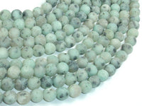 Matte Sesame Jasper Beads, Kiwi Jasper, 8mm Round Beads-RainbowBeads