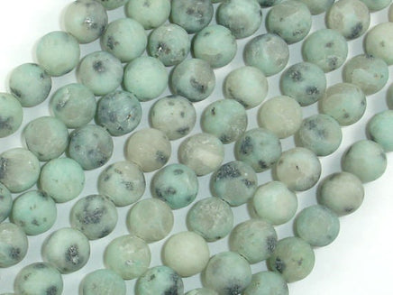 Matte Sesame Jasper Beads, Kiwi Jasper, 8mm Round Beads-RainbowBeads
