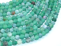 Frosted Matte Agate - Green, 6mm Round Beads-RainbowBeads