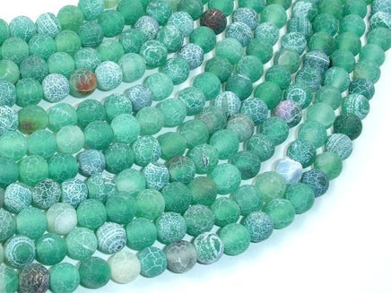 Frosted Matte Agate - Green, 6mm Round Beads-RainbowBeads