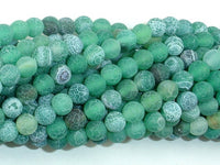 Frosted Matte Agate - Green, 6mm Round Beads-RainbowBeads