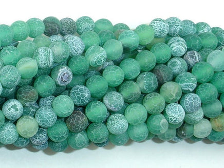 Frosted Matte Agate - Green, 6mm Round Beads-RainbowBeads