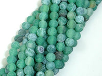 Frosted Matte Agate - Green, 6mm Round Beads-RainbowBeads
