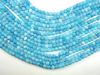 Frosted Matte Agate - Sea Blue, 6mm Round Beads-RainbowBeads