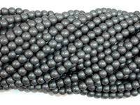 Matte Hematite Beads, 4mm Round Beads-RainbowBeads