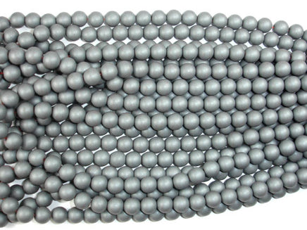 Matte Hematite Beads, 8mm Round Beads-RainbowBeads