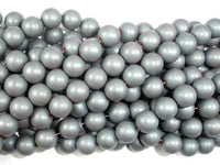 Matte Hematite Beads, 10mm Round Beads-RainbowBeads