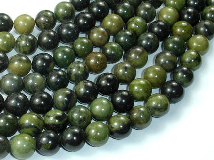 African Green Autumn Jasper Beads, 10mm (10.4mm)-RainbowBeads