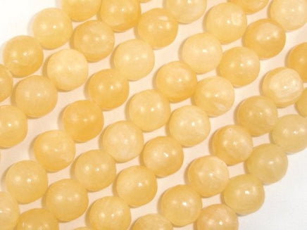 Yellow Jade Beads, 10mm(10.5mm) Round Beads-RainbowBeads