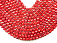 Red Bamboo Coral Beads, 10mm Round Beads-RainbowBeads