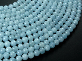 Sponge Quartz Beads-Aqua, 6mm Round Beads-RainbowBeads