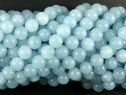 Sponge Quartz Beads-Aqua, 8mm Round Beads-RainbowBeads