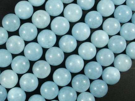 Sponge Quartz Beads-Aqua, 10mm Round Beads-RainbowBeads