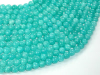 Sponge Quartz Beads-Teal, 6mm Round Beads-RainbowBeads