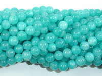 Sponge Quartz Beads-Teal, 6mm Round Beads-RainbowBeads