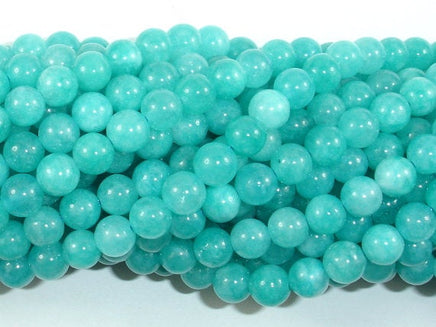 Sponge Quartz Beads-Teal, 6mm Round Beads-RainbowBeads