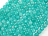 Sponge Quartz Beads-Teal, 6mm Round Beads-RainbowBeads