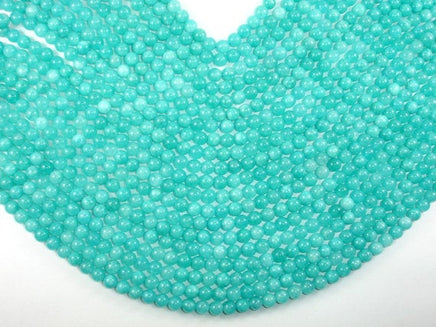 Sponge Quartz Beads-Teal, 6mm Round Beads-RainbowBeads
