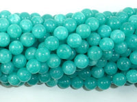 Sponge Quartz Beads-Teal, 8mm Round Beads-RainbowBeads