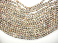 Matte Fossil Jasper Beads, 6mm Round Beads-RainbowBeads