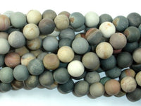 Matte Polychrome Jasper, 10mm Round Beads-RainbowBeads
