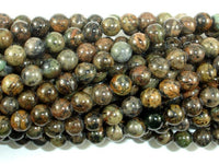 Orange Dendritic Jade Beads, 6mm Round Beads-RainbowBeads