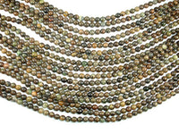 Orange Dendritic Jade Beads, 6mm Round Beads-RainbowBeads