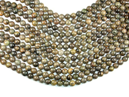 Orange Dendritic Jade Beads, 10mm Round Beads-RainbowBeads