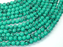 Howlite Turquoise Beads Green, 6mm Round Beads-RainbowBeads