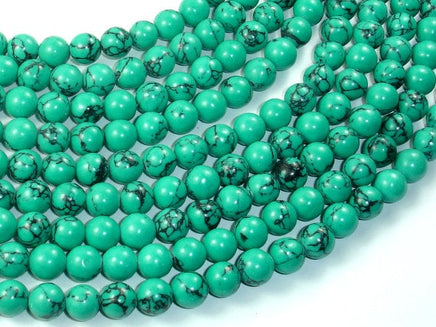 Howlite Turquoise Beads Green, 8mm Round Beads-RainbowBeads