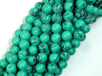 Howlite Turquoise Beads Green, 8mm Round Beads-RainbowBeads