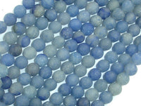 Matte Blue Aventurine Beads, Round, 6mm-RainbowBeads