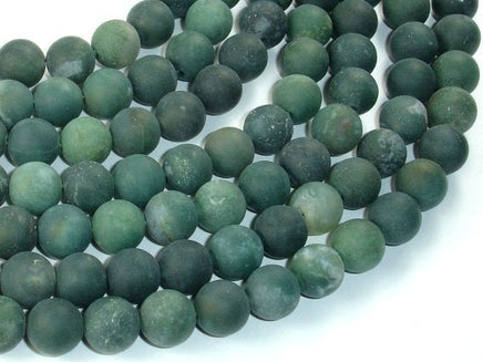 Matte Moss Agate Beads, 10mm Round Beads-RainbowBeads