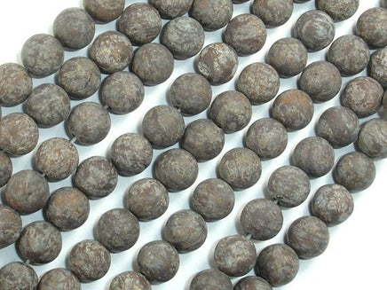 Matte Brown Snowflake Obsidian Beads, 8mm Round Beads-RainbowBeads