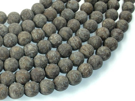 Matte Brown Snowflake Obsidian Beads, 10mm Round Beads-RainbowBeads