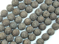 Matte Brown Snowflake Obsidian Beads, 10mm Round Beads-RainbowBeads