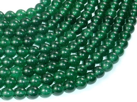 Jade Beads, Emerald, 8mm Round Beads-RainbowBeads