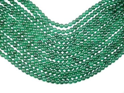 Jade Beads, Emerald, 8mm Round Beads-RainbowBeads