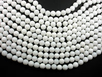 Matte White Jade Beads, Round, 10mm-RainbowBeads