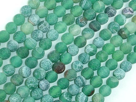 Frosted Matte Agate - Green, 6mm Round Beads-RainbowBeads
