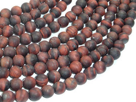 Matte Red Tiger Eye Beads, 8mm, Round Beads-RainbowBeads
